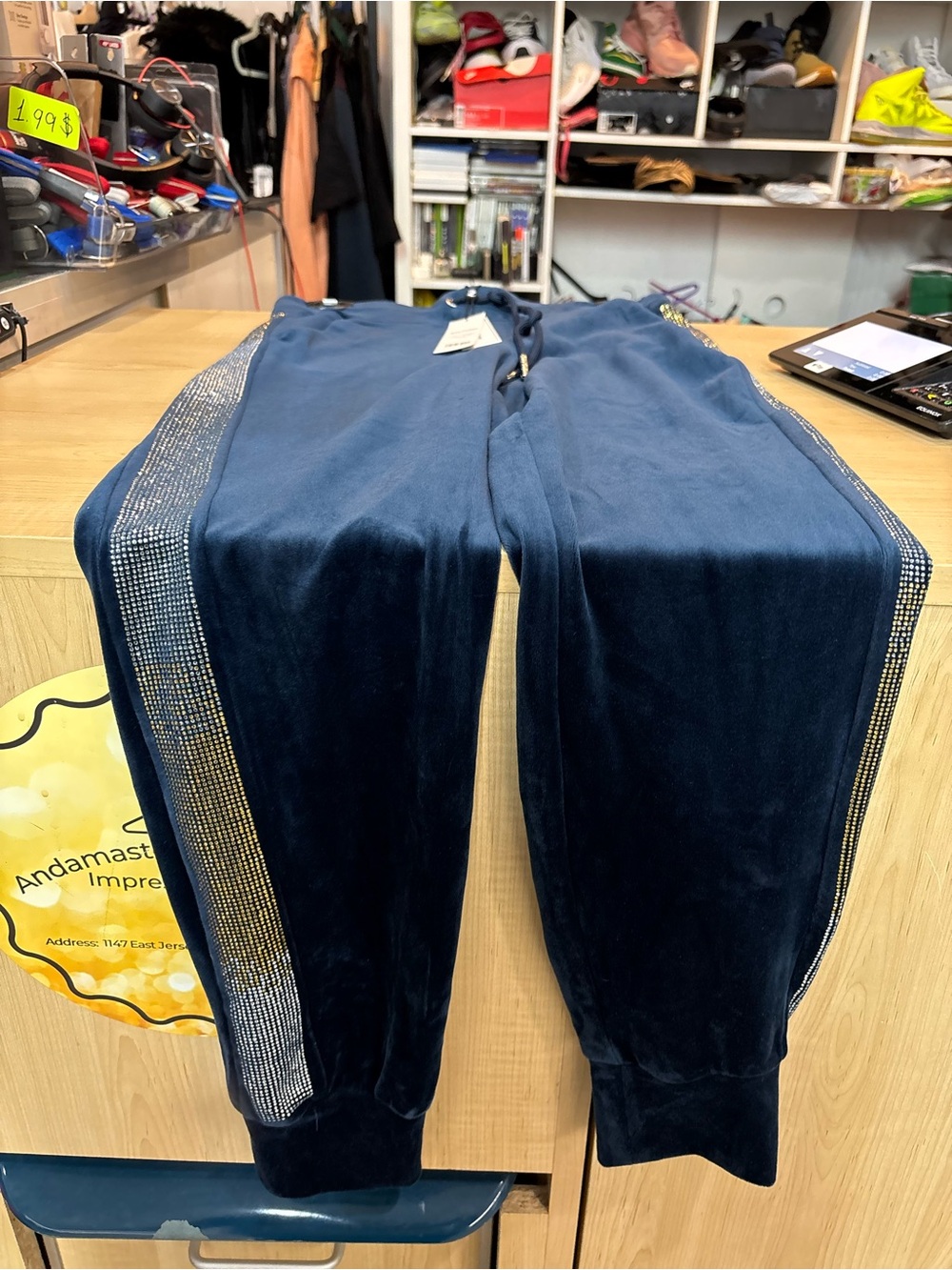 Juicy Couture Regal Blue Velour Sweatpants - Picture 3 of 5
